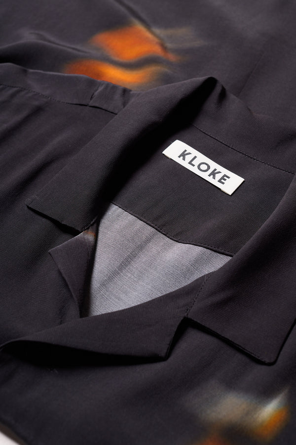 Wing Print Shirt Black/Orange