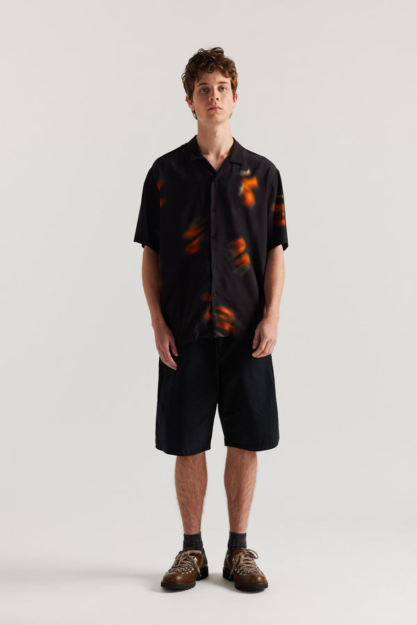 Wing Print Shirt Black/Orange