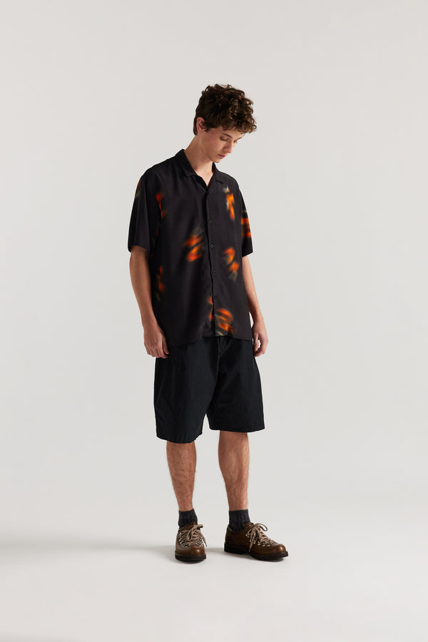 Wing Print Shirt Black/Orange