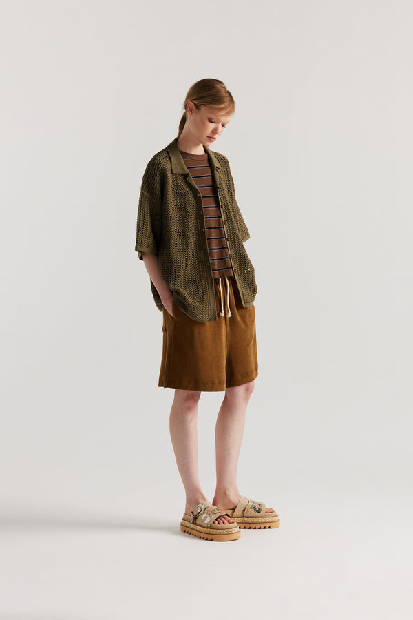 Inflect Crochet Shirt Olive