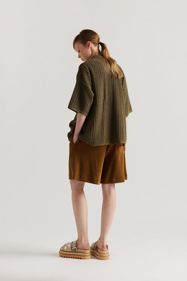 Inflect Crochet Shirt Olive