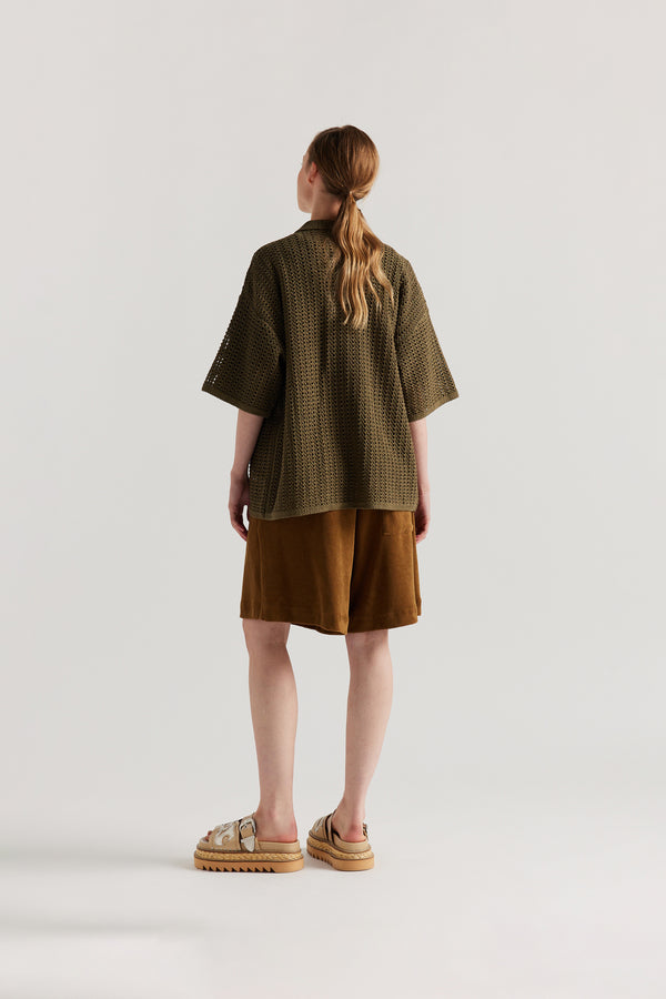 Inflect Crochet Shirt Olive