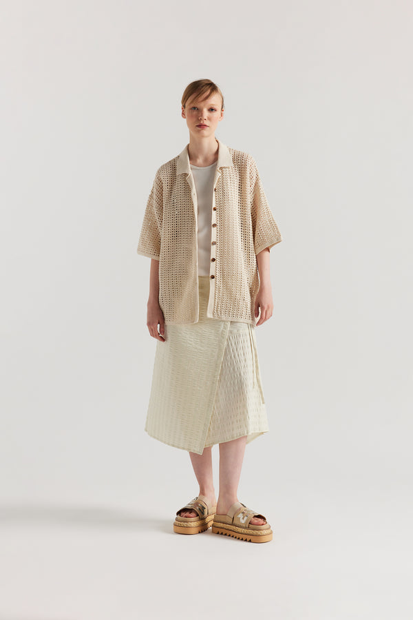 Inflect Crochet Shirt Ecru