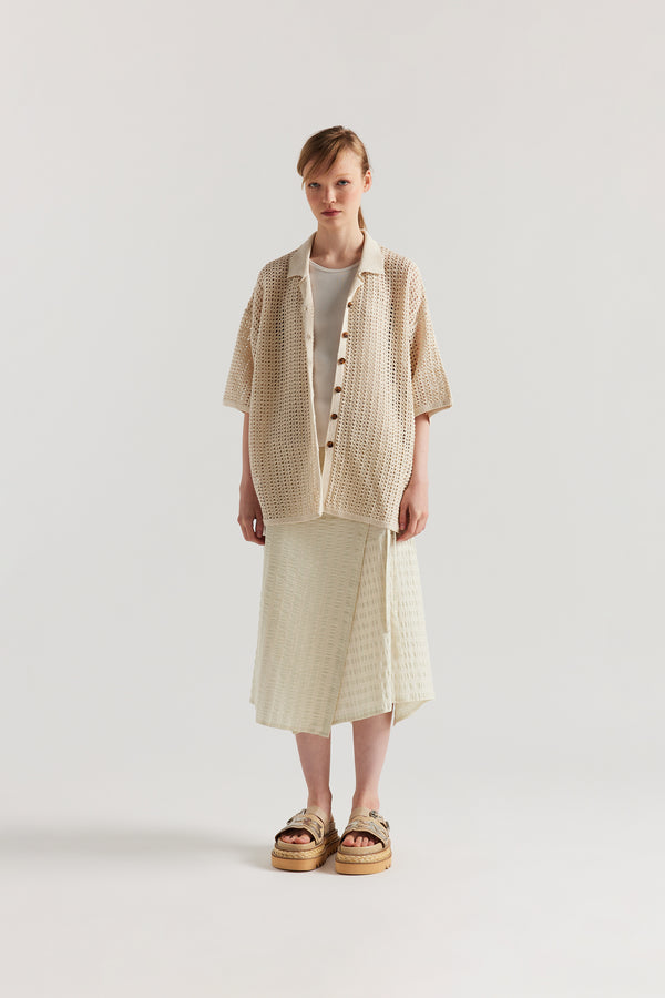 Inflect Crochet Shirt Ecru