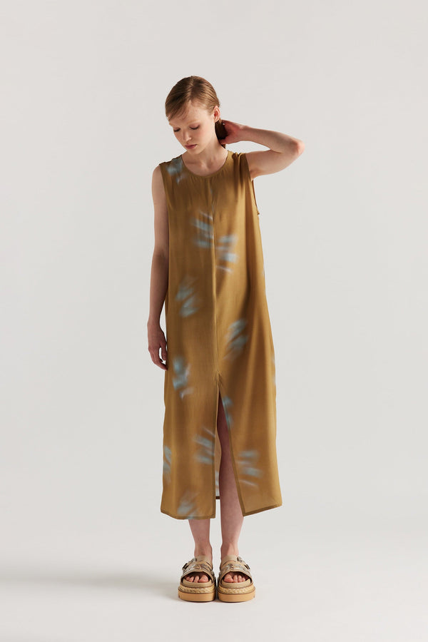 Pennon Dress Sand/Turquoise