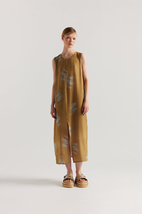 Pennon Dress Sand/Turquoise