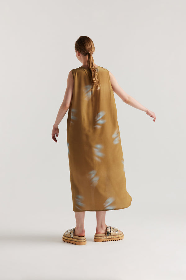 Pennon Dress Sand/Turquoise