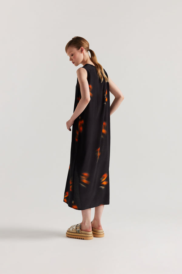 Pennon Dress Black/Orange