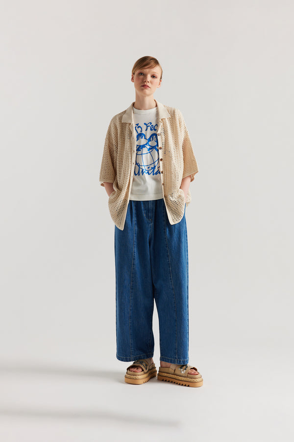 Inflect Crochet Shirt Ecru