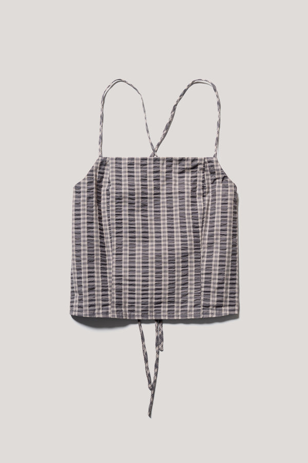 Invoke Strappy Singlet Brown Check