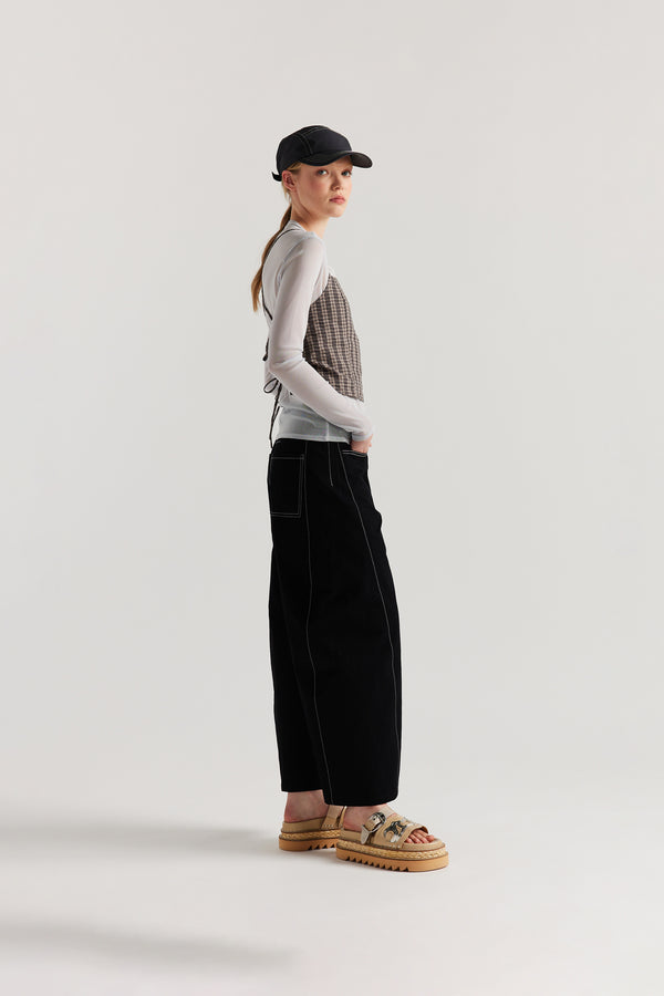 Invoke Strappy Singlet Brown Check