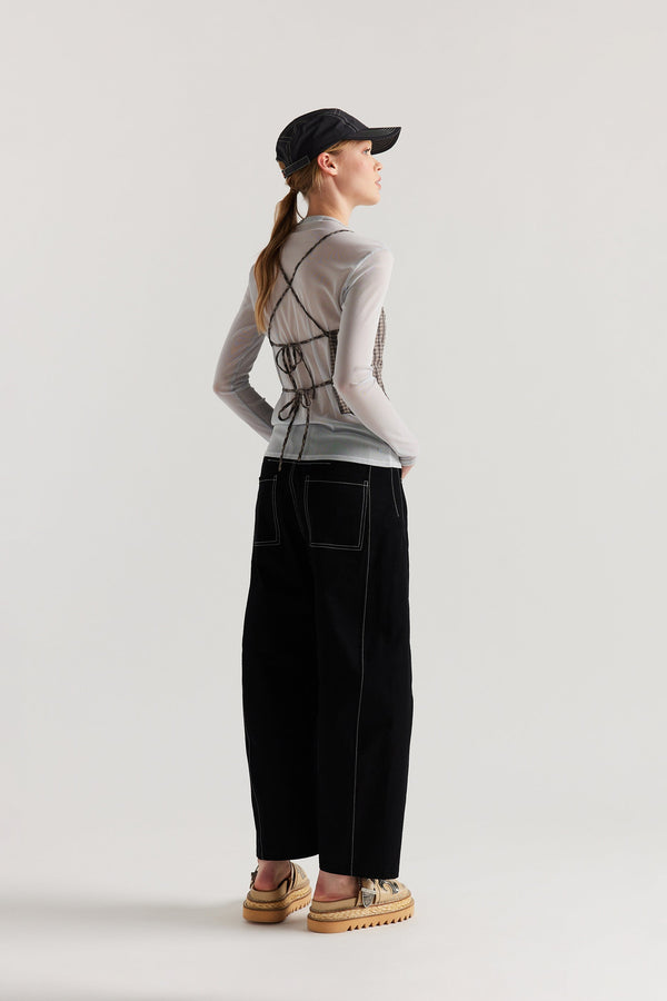 Invoke Strappy Singlet Brown Check