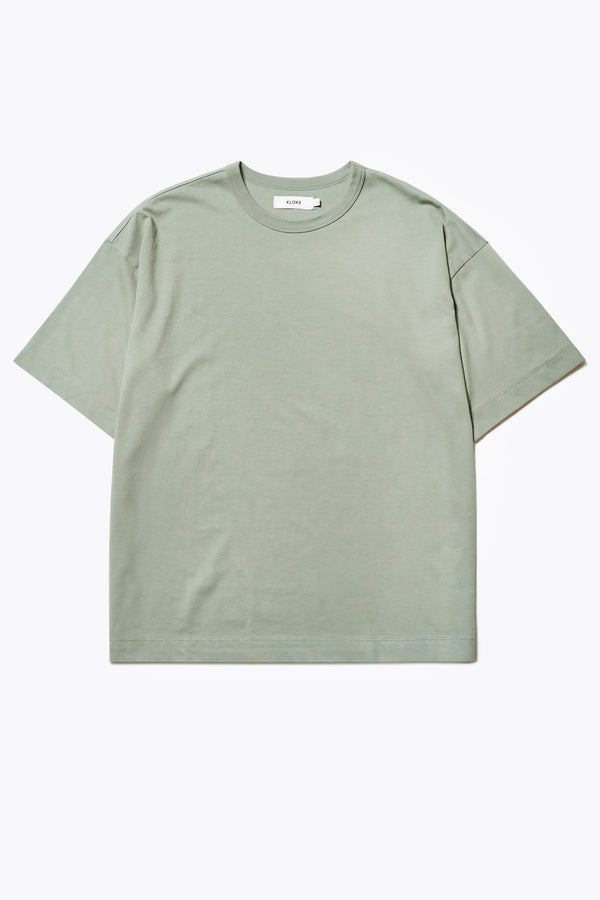 Monolith Unisex Tee Sage Green. Oversized relaxed fit. Available in 6 sizes. 