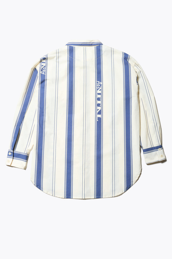 Flat back of the Kloke Aer Vital Shirt featuring a relaxed fit, double front chest pockets, and a curved hemline, in this season’s signature Aer Vital Print