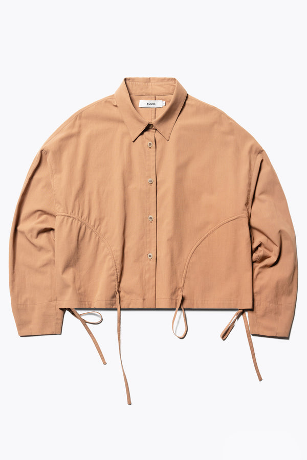 Dusk Crop Shirt Toffee Brown