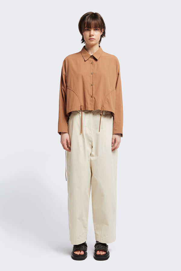 Dusk Crop Shirt Toffee Brown