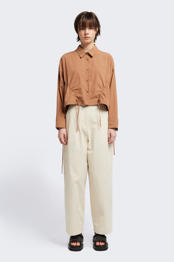 Dusk Crop Shirt Toffee Brown