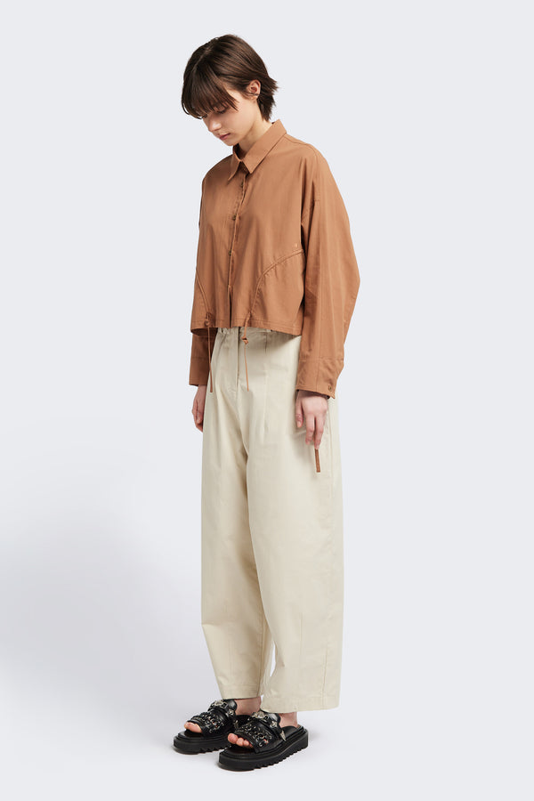 Dusk Crop Shirt Toffee Brown