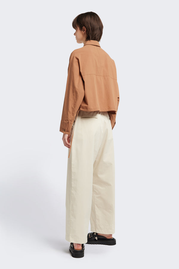 Dusk Crop Shirt Toffee Brown