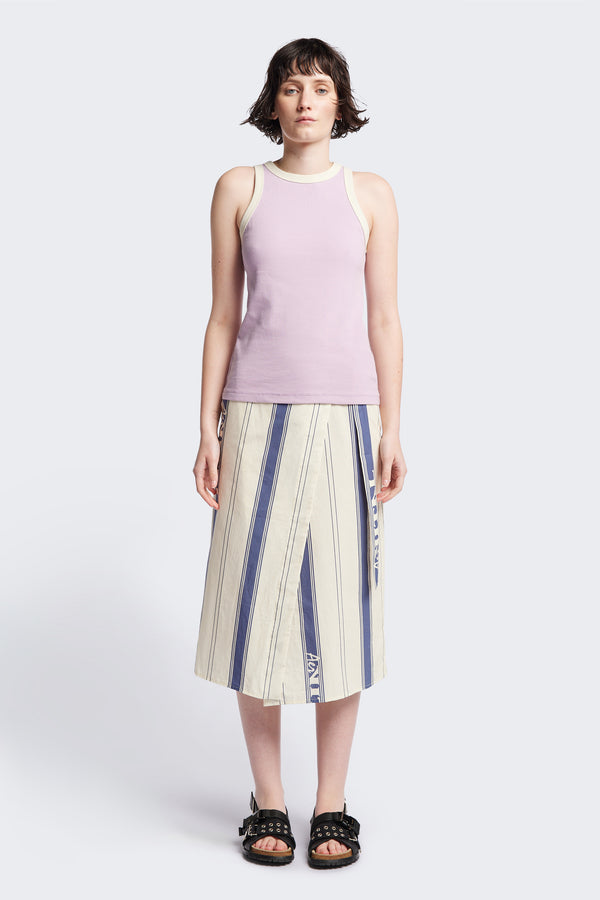 Front of Kloke Flux Racer Back Tank in Japanese ribbed cotton, featuring a slim fit and slight racer neckline, perfect for layering. Available in 5 sizes. 