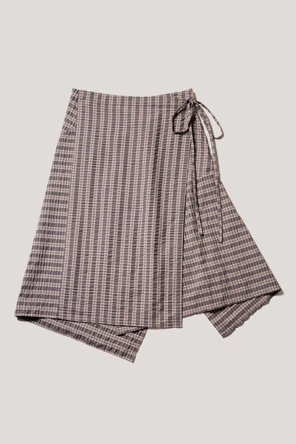 Hara Wrap Skirt Brown Check