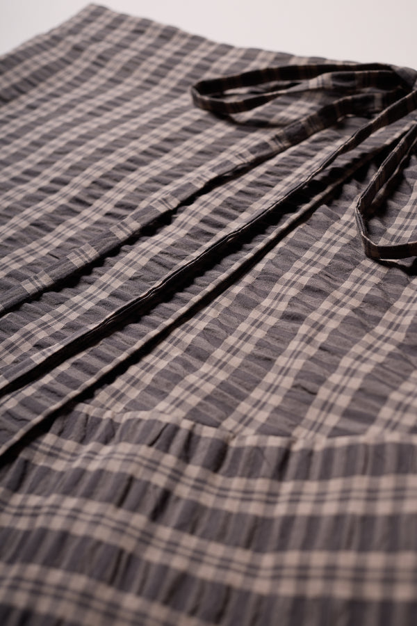 Hara Wrap Skirt Brown Check