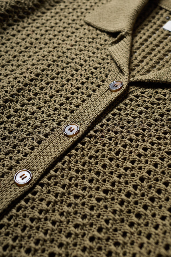 Inflect Crochet Shirt Olive