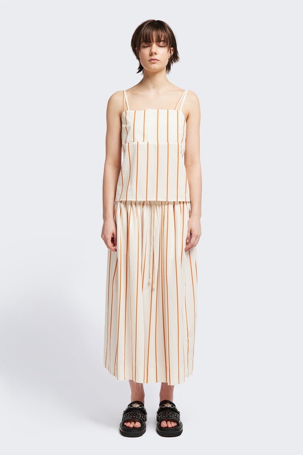 Interlude Skirt Burnt Orange Stripe