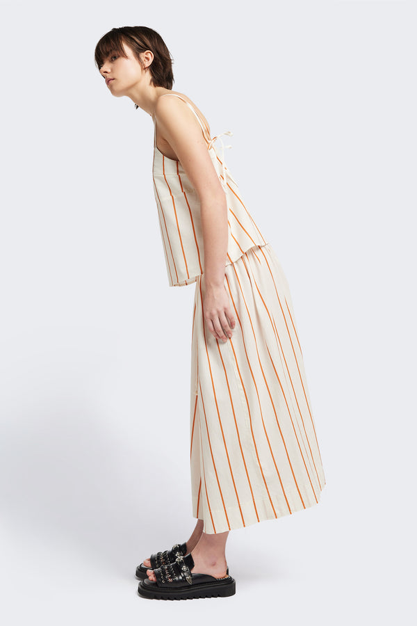 Interlude Skirt Burnt Orange Stripe