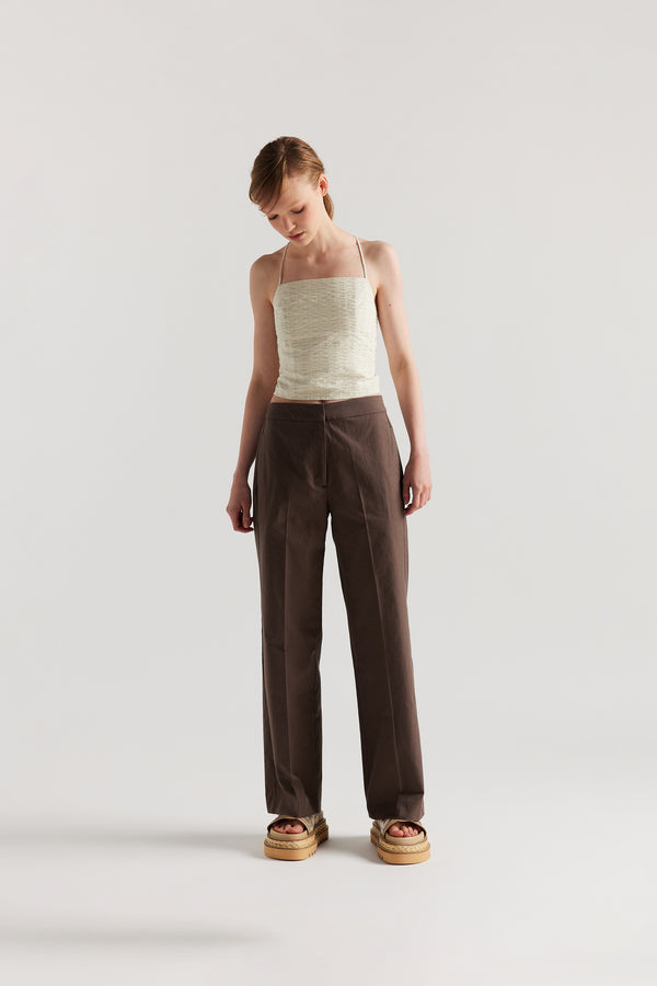 Invoke Strappy Singlet Butter Check