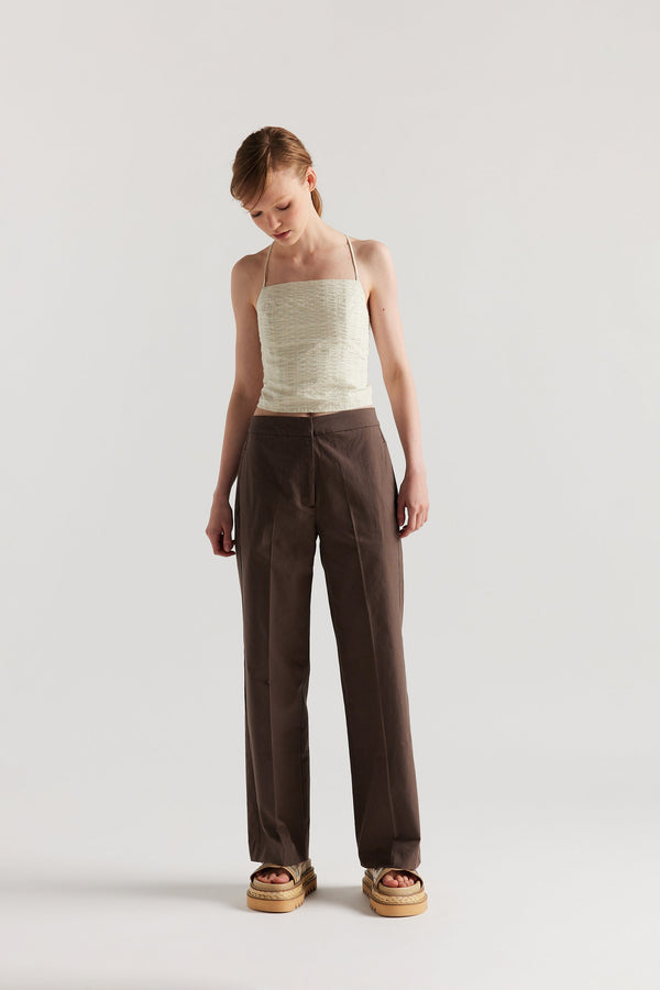 Invoke Strappy Singlet Butter Check