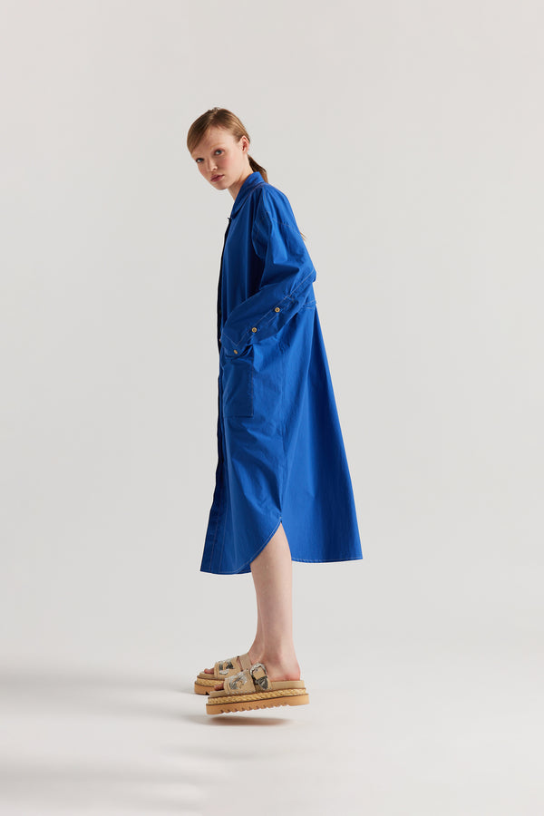 Journey Shirt Dress Cobalt Blue
