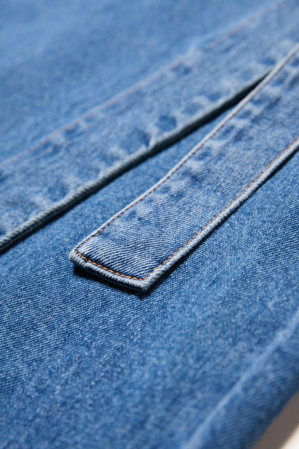 Parity Denim Wrap Skirt Mid Wash Denim