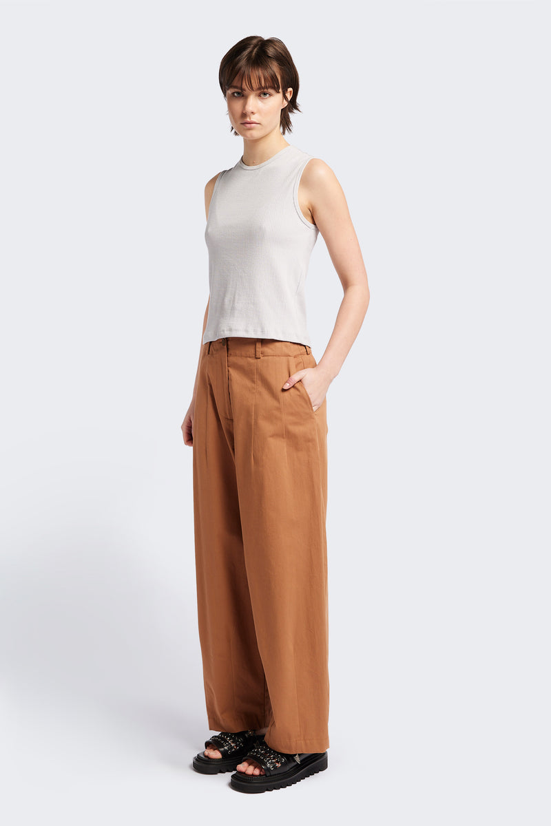 Moni Stripe Pant - Toffee with Ecru Stripe