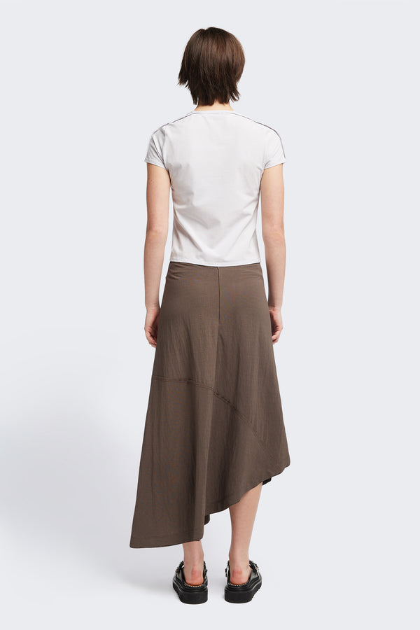 Back view of the Ride Short Sleeve top in Ice Blue. A crew neck jersey top in Japanese cotton stretch with cap sleeves.
