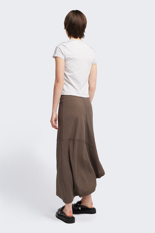 Back view of the Ride Short Sleeve top in Ice Blue. A crew neck jersey top in Japanese cotton stretch with cap sleeves.
