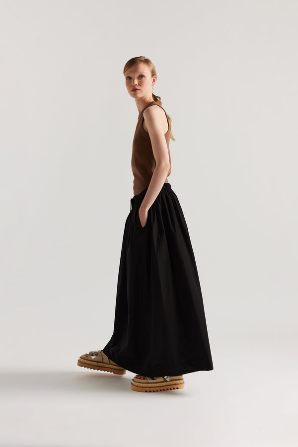 Tempo Gathered Skirt Black