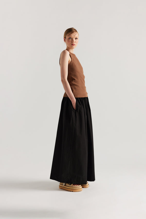 Tempo Gathered Skirt Black