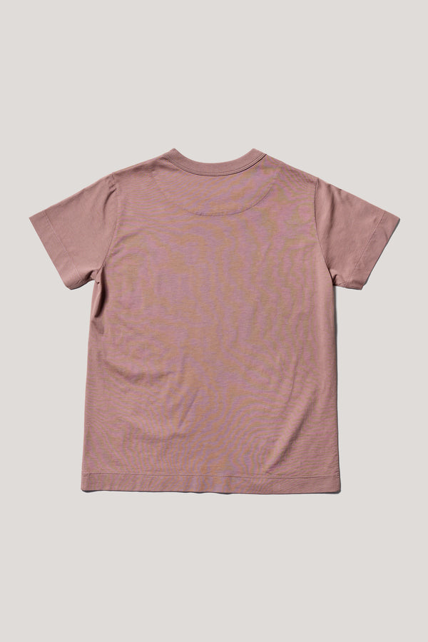 Flat back of the brown Classic T-shirt in organic cotton jersey with Tutti Felice placement print