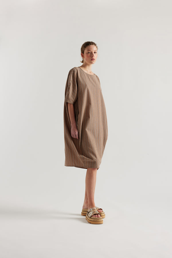 Yielding Dress Clay Stripe