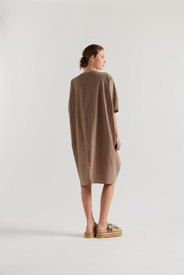 Yielding Dress Clay Stripe