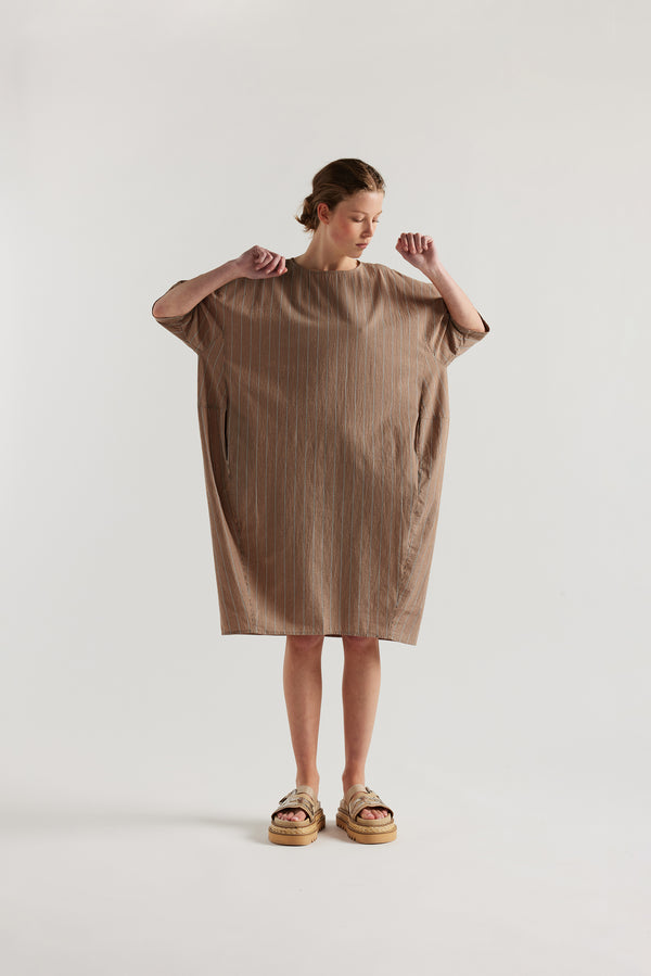 Yielding Dress Clay Stripe