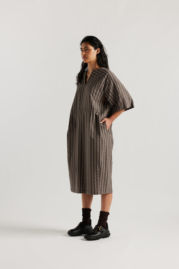 Origin Dress Brown Check