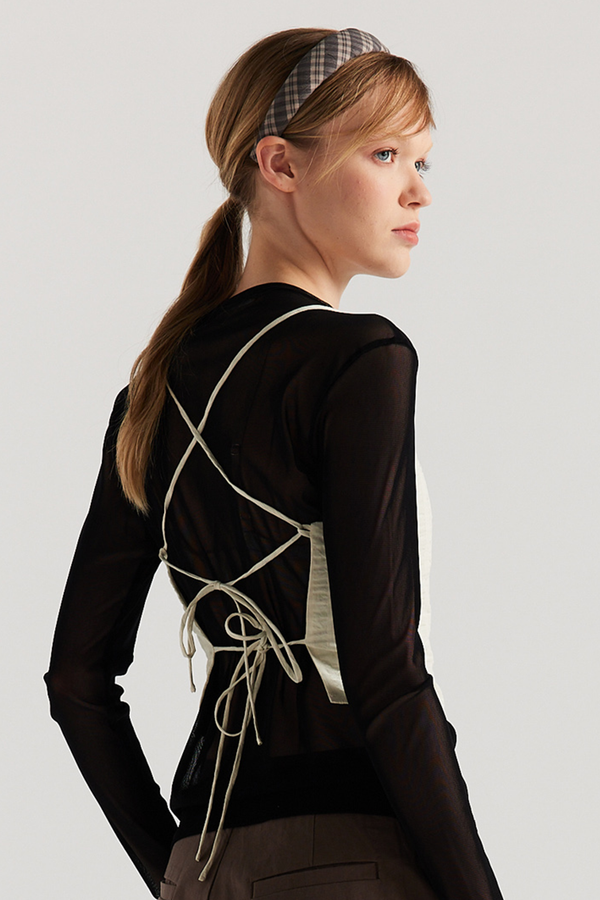 Check Headband Brown Check