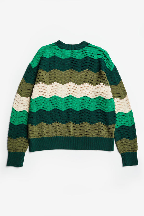 Ripple Sweater Green Wavy