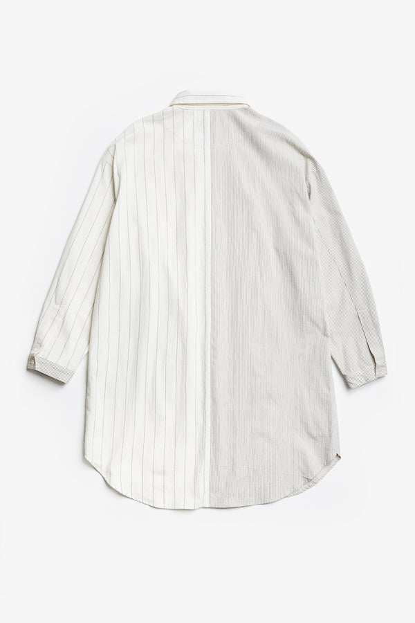 Artesian Long Shirt Spliced Stripe