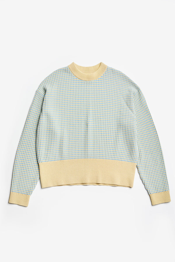 Dusk Knit Sweater Yellow Check