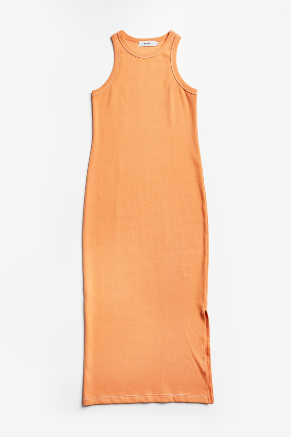 Spire Rib Dress Orange