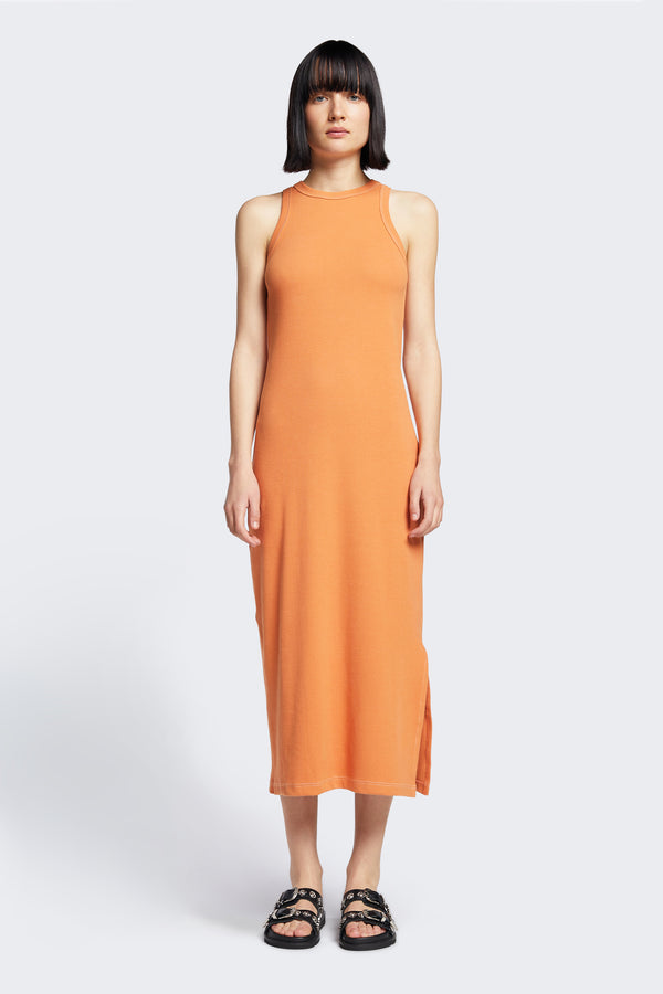 Spire Rib Dress Orange