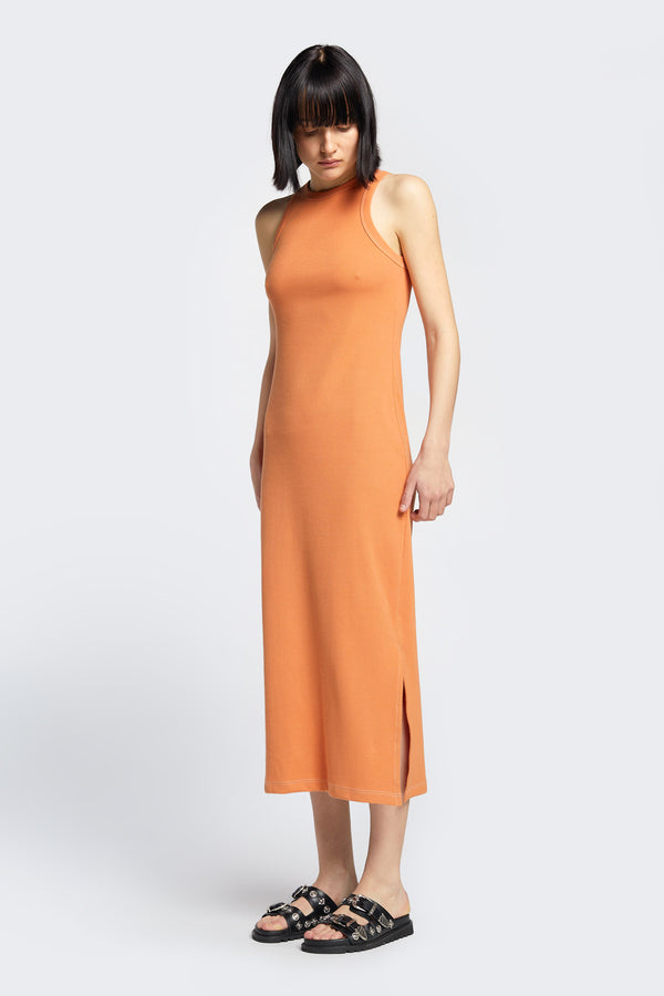 Spire Rib Dress Orange